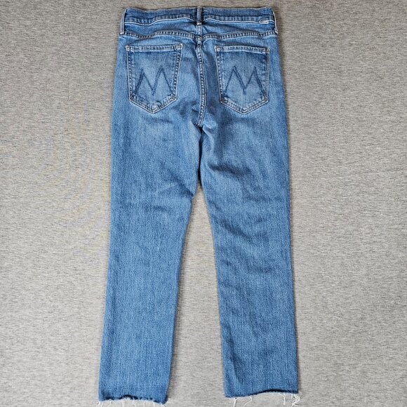 Mother Jeans Mid Rise Dazzler Ankle Fray Womens 30x27 Blue New Sheriff in Town - Picture 2 of 12